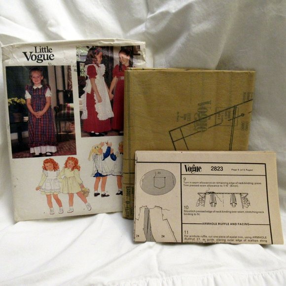Vintage Little Vogue Sewing Pattern 2823 Girls Dress Pinafore Uncut FF Size 3 - Picture 2 of 3